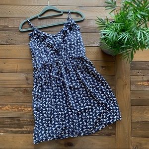 Blue seagull ruffles sundress